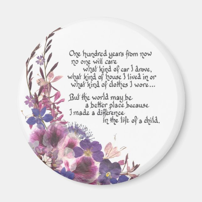 Teacher Appreciation Poem Magnet (Front)