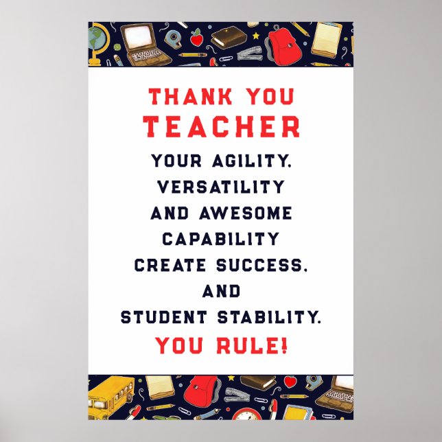 Teacher Appreciation Poster (Front)