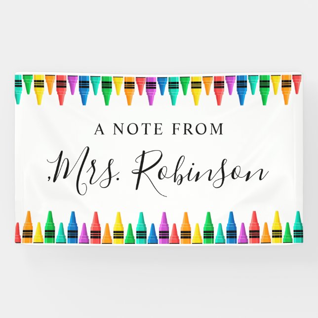  Teacher Appreciation Rainbow Crayon Banner (Horizontal)