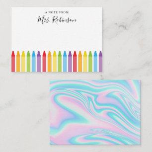  Teacher Appreciation Rainbow Crayon Card