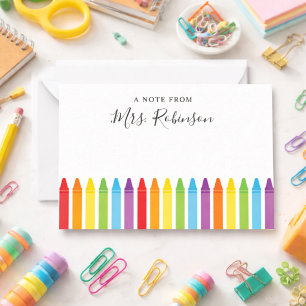 Teacher Appreciation Rainbow Crayon Card