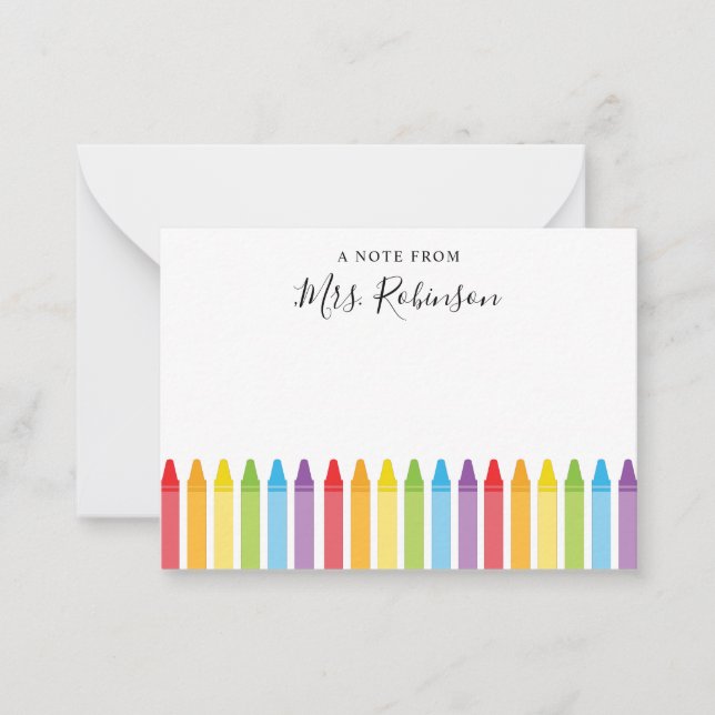  Teacher Appreciation Rainbow Crayon Card (Front)