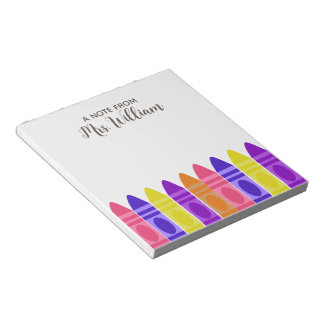 Teacher Appreciation Rainbow Crayon Notepad