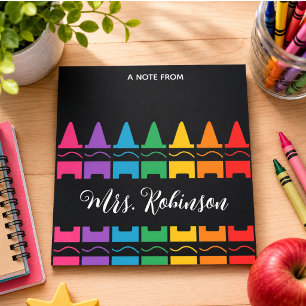 Teacher Appreciation Rainbow Crayon Notepad