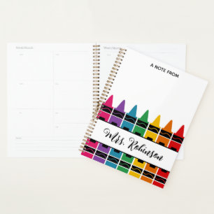 Teacher Appreciation Rainbow Crayon  Planner