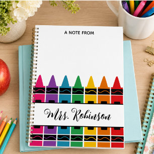 Teacher Appreciation Rainbow Crayon Planner