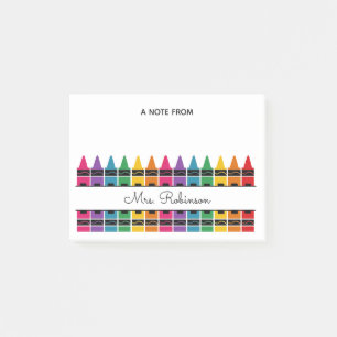 Teacher Appreciation Rainbow Crayon Post-it Notes
