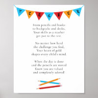 Teacher Appreciation Red Blue Yellow Pencils