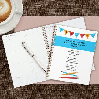 Teacher Appreciation Red Yellow Blue Pencils Planner
