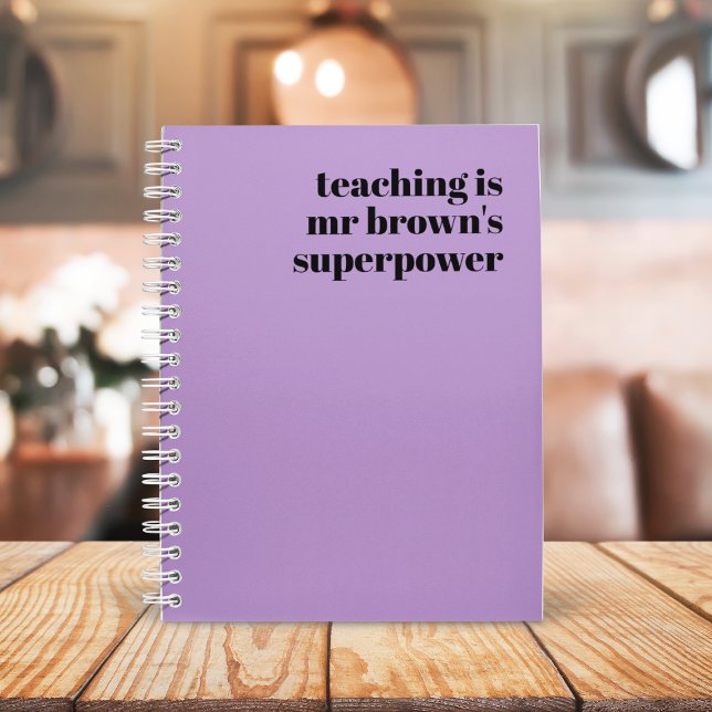 Teacher Appreciation Retro Superpower Purple Notebook (Creator Uploaded)