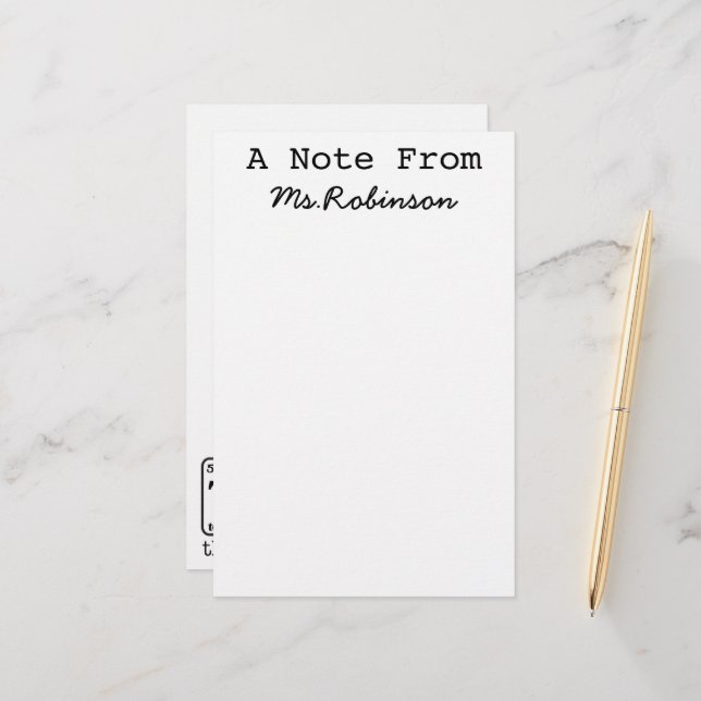Teacher Appreciation Science Theme Stationary  Stationery (Front/Back In Situ)
