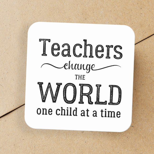 Teacher appreciation simple typography quote square sticker (Creator Uploaded)