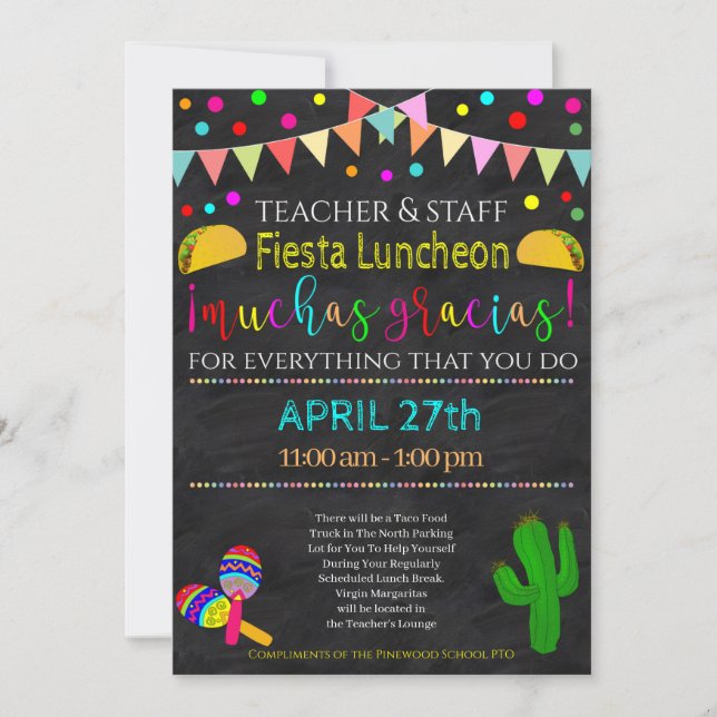 Teacher Appreciation Staff Invitation (Front)