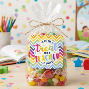 Teacher Appreciation Sweet Treat Chevron Square Sticker
