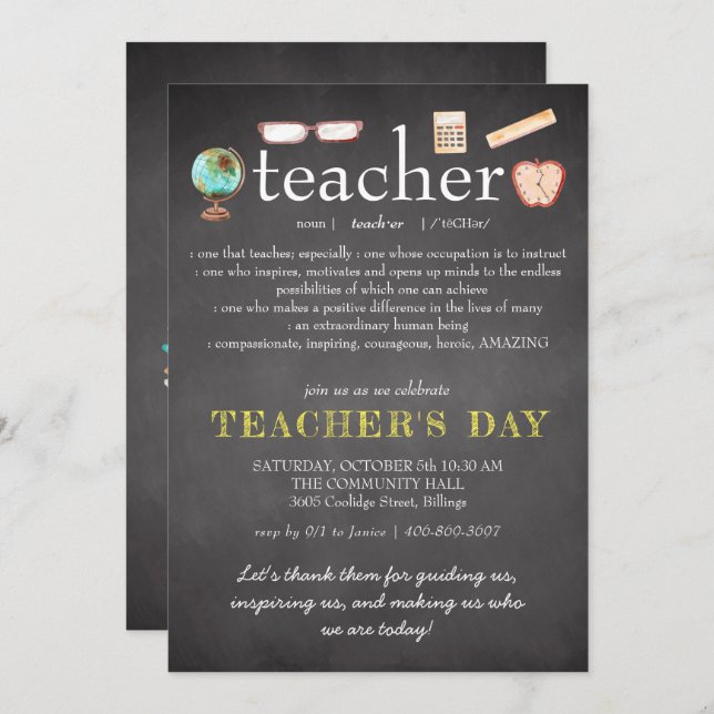 Teacher Appreciation | Teachers Day Invitation (Front/Back)