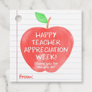 Teacher Appreciation Thank You Apple Tag