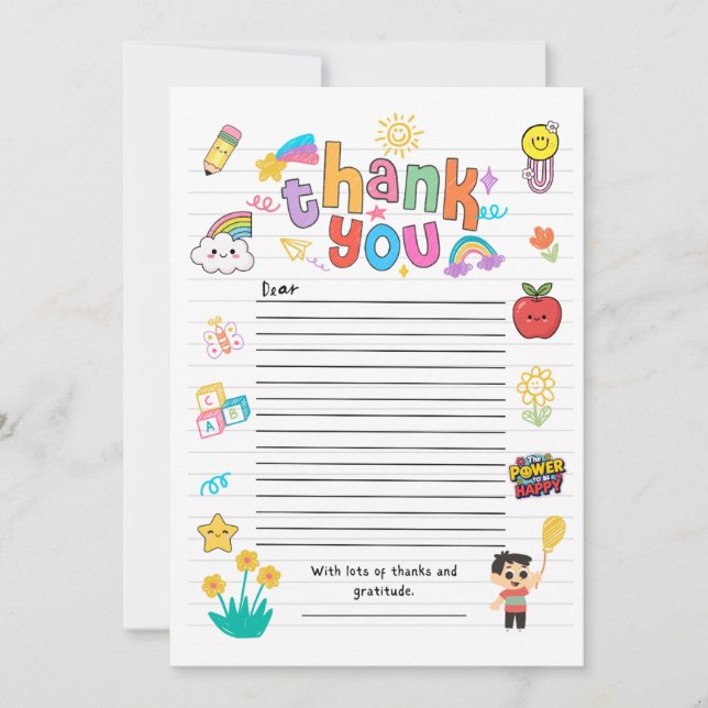 Teacher Appreciation Thank You Card -boy version (Front)