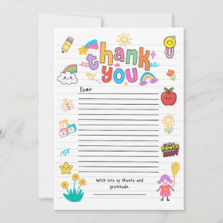 Teacher Appreciation Thank You Card - girl version