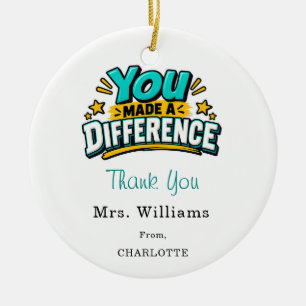 Teacher appreciation Thank You Ceramic Tree Decoration