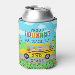 Teacher Appreciation Thank You   Cute Bus Animals Can Cooler