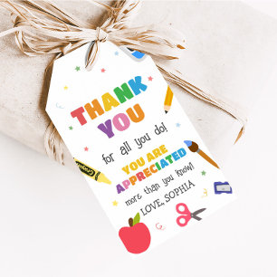 Teacher Appreciation Thank You Favour Tags