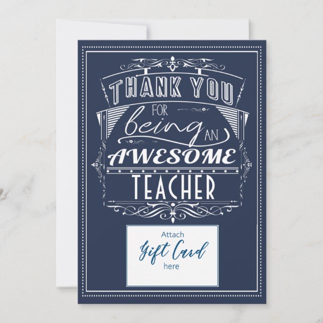 Teacher Appreciation Thank You Gift Card Holder (Front)