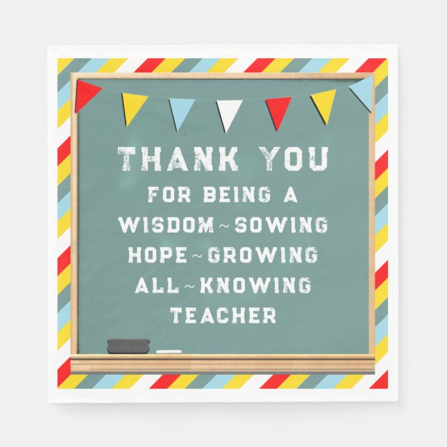 Teacher Appreciation Thank You Napkin (Front)