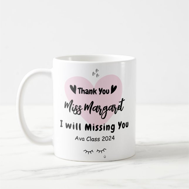 Teacher Appreciation Thank You School Custom Coffee Mug (Left)