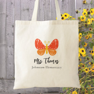Teacher Appreciation Thank You Teacher Butterfly Tote Bag