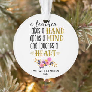 Teacher Appreciation Typography Custom Ornament