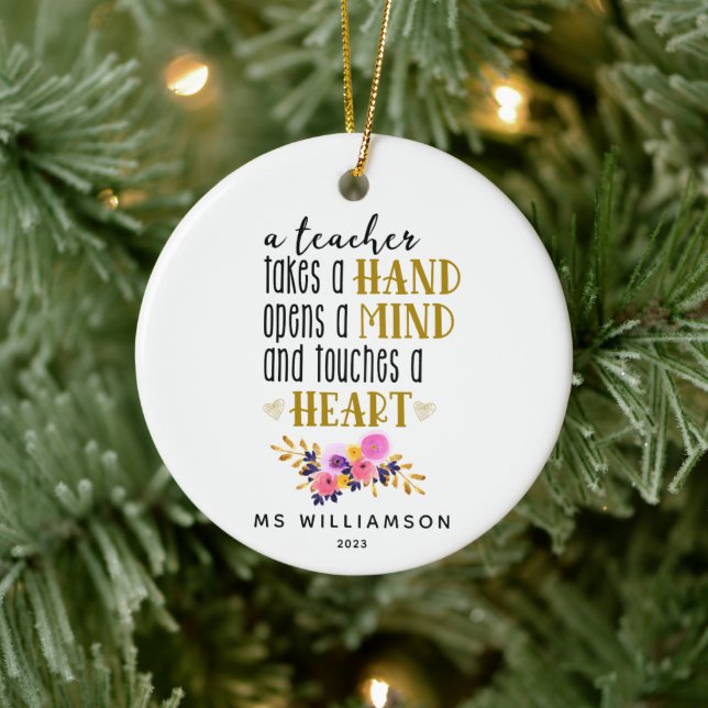 Teacher Appreciation Typography Custom Ornament (Tree)
