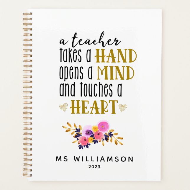 Teacher Appreciation Typography Custom Planner  (Front)