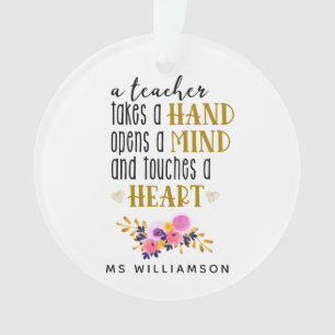 Teacher Appreciation Typography Personalized Ornament