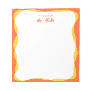 Teacher Appreciation Vibrant Wavy Border Notepad