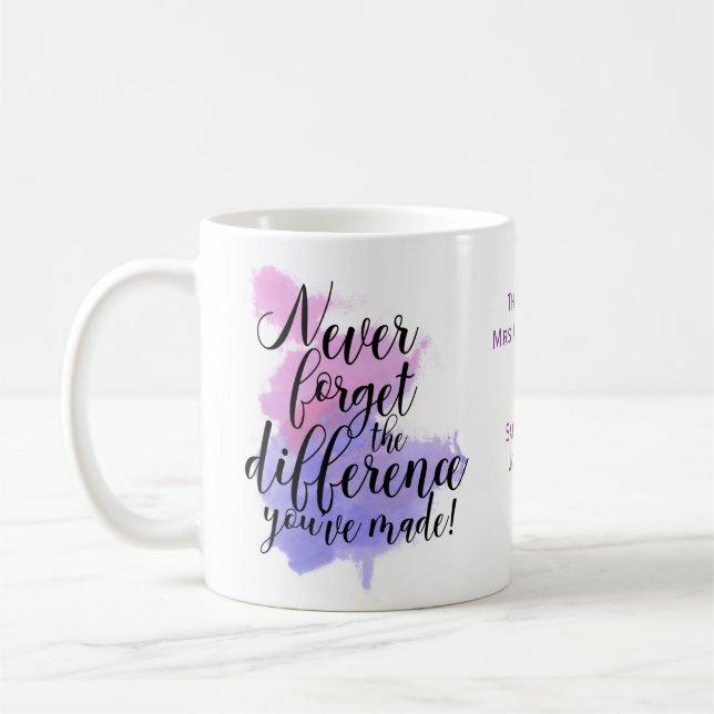 Teacher Appreciation Watercolor Never Forget  Coffee Mug (Left)