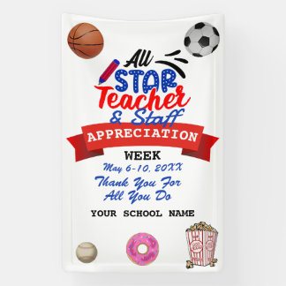 Teacher Appreciation Week All Star School Name Banner