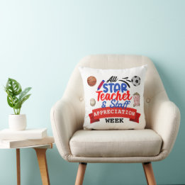 Teacher Appreciation Week All Star School Name Cushion