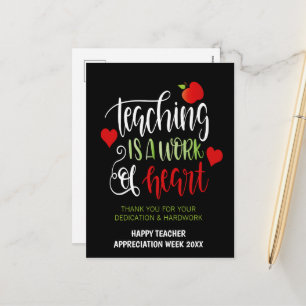 Teacher Appreciation Week Party Decor THANK YOU Holiday Postcard