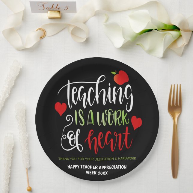 Teacher Appreciation Week Party Decor THANK YOU Paper Plate (Wedding)