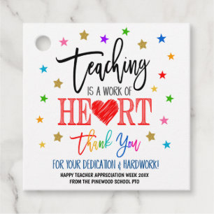 Teacher Appreciation Week Party Favour Tags