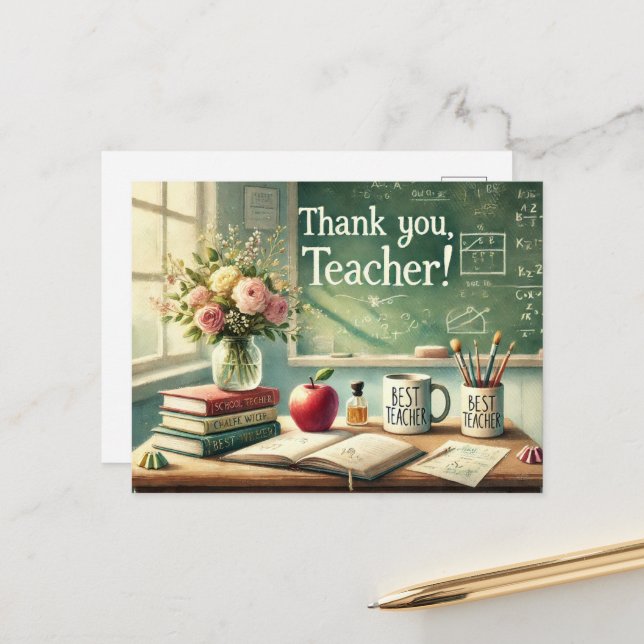 Teacher Appreciation Week Postcard (Front/Back In Situ)