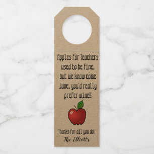 TEACHER Appreciation  Wine Bottle Tags set of 6