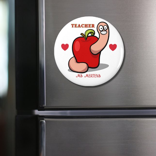 Teacher Appreciation Worm in Apple Add Name Magnet (Teacher Appreciation Worm in Apple Add Name magnet)