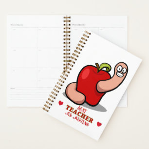 Teacher Appreciation Worm in Apple Add Name Planner