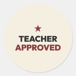 Teacher Approved Star Classroom Reward Teacher Gif Classic Round Sticker