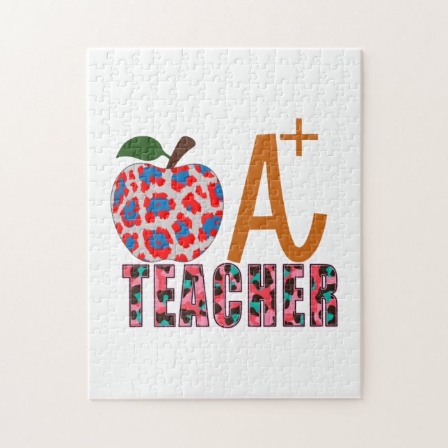 Teacher Art Apple A Plus Teacher Jigsaw Puzzle (Vertical)