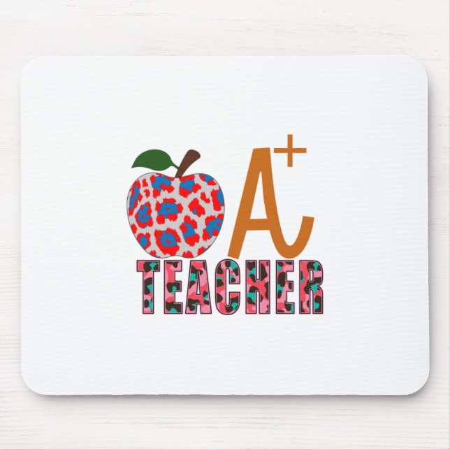 Teacher Art Apple A Plus Teacher Mouse Pad (Front)