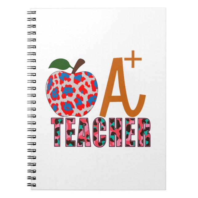 Teacher Art Apple A Plus Teacher Notebook (Front)