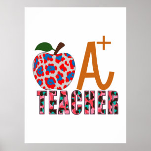 Teacher Art Apple A Plus Teacher Poster