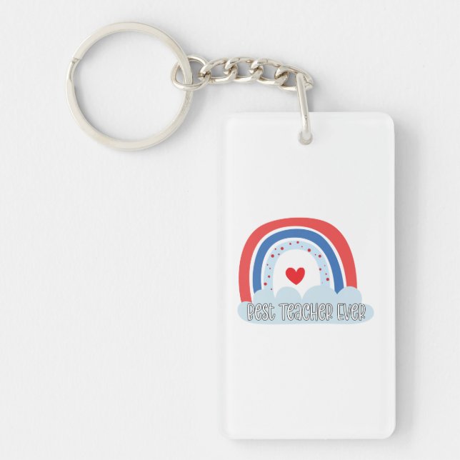 Teacher Art Best Teacher Ever Key Ring (Front)
